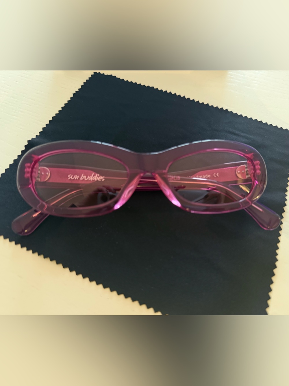 Sun Buddies Eyewear - Transparent Pink Oval Sunglasses - Sold out online - Picture 4 of 10